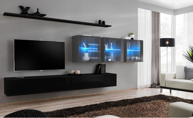 Woonkamer set 7-delig Modern woonkamer meubilair TV-standaard Design muur planken Compleet