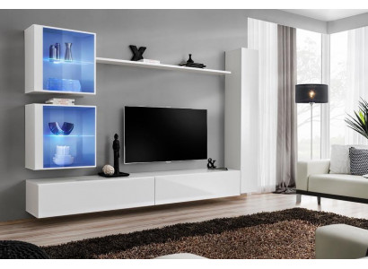 Wit woonwand luxe wandkast compleet dressoir tv-standaard modern ontwerp