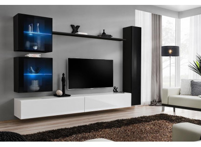 Wandmeubel Set 6-delig Luxe Inrichting Woonkamer Designer TV-stand Wandkast