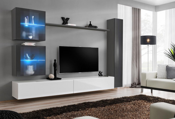 Ontwerper wandmeubel moderne tv-standaard woonmeubels grijs inrichting dressoir