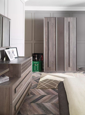 Set 5-delig houten grijs nieuw met bedframe, tienerbed en beddengoed