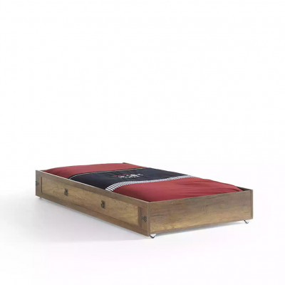 Kinderkamerset Piraten Bedframe Eenpersoonsbed Hout Bruin 5-delige set