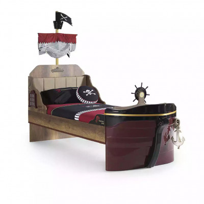 Kinderkamer Piratenbed Schip Kledingkast Tafel Dubbele bedden 5-delig