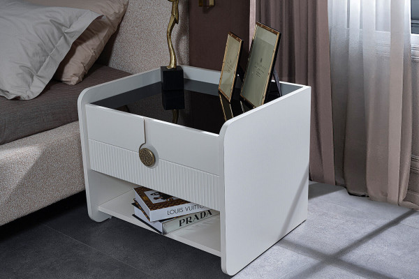 Witte slaapkamer complete set modern bed kledingkast 5-delige