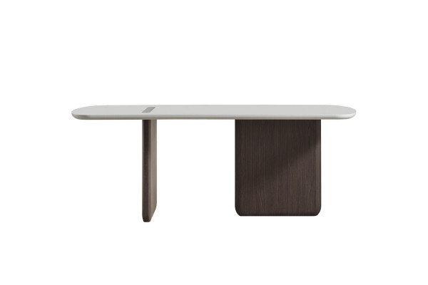 Grijswitte eetkamerset Luxueuze eettafel 4x stoelen Vitrine 6-delig