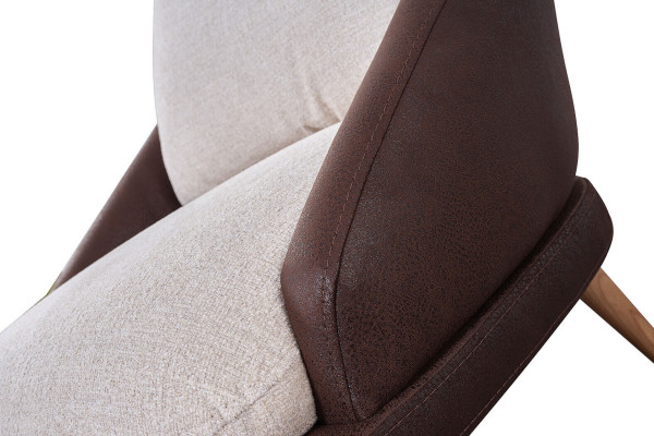 Bruin-witte bankstel woonkamer driezits luxe fauteuil 2-delige set