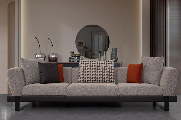 Grijze gestoffeerde bank Woonkamer Bank Luxe woonkamersofa's Nieuw