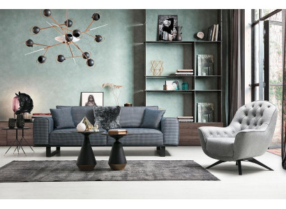 Luxe woonkamer zitmeubelen Designer driezits Chesterfield fauteuil
