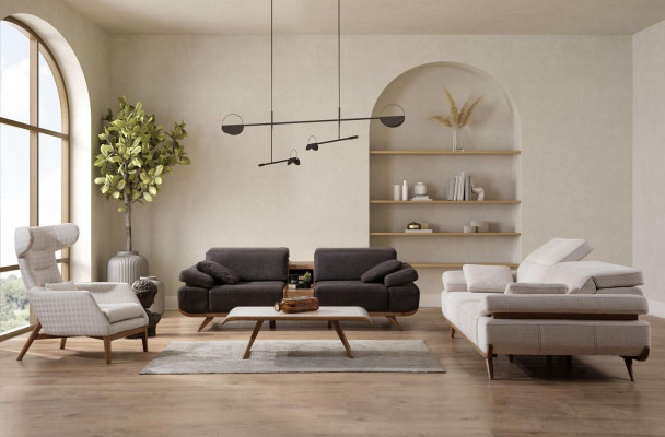 Tweekleurige woonkamerbankstel Moderne 3+2 zits luxe fauteuil Tweekleurig woonkamerbankstel Moderne 3+2-zits luxe fauteuil