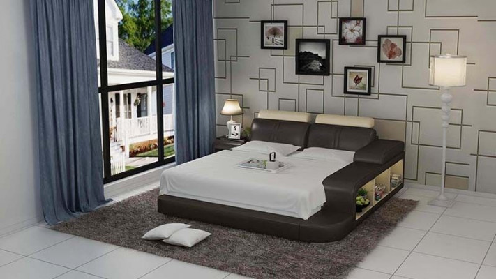 Bed Design Luxury Luxury Beds Leather Modern Bedroom 140/160/180 LB8810 Bed Design Luxe Luxe Bedden Leer Moderne Slaapkamer 140/160/180 LB8810
