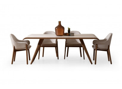 Bruine Exclusieve Eetkamerset Eettafel 6x Stoelen Beklede Stoelen 7-delig