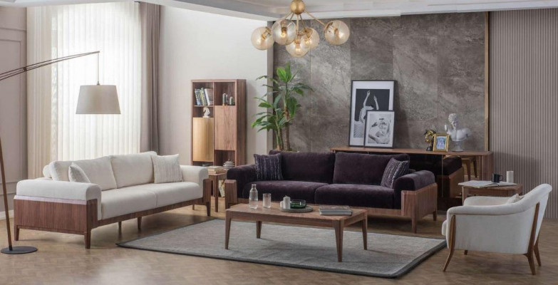 Meerkleurige bankstelset ontwerper witte 3-zits luxe fauteuil