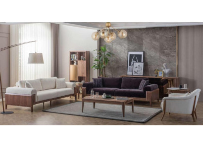 Meerkleurige bankstelset ontwerper witte 3-zits luxe fauteuil