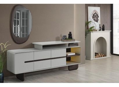 Witte dressoir Luxe spiegel Designer dressoir Edele 2-delige set