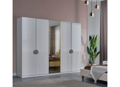 Moderne witte kledingkast slaapkamer, 4-deurs houten kast meubels