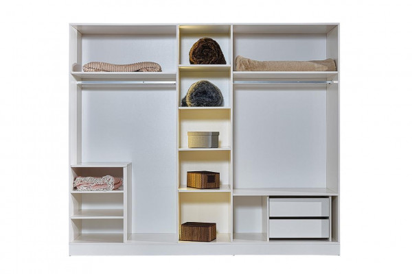 Moderne witte kledingkast slaapkamer, 4-deurs houten kast meubels
