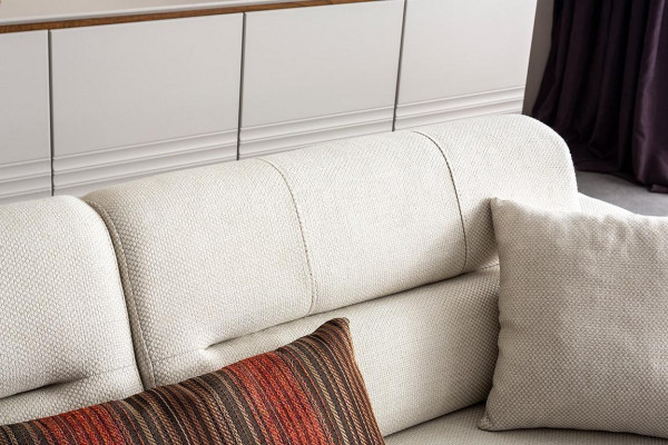 Witte exclusieve woonkamer textiel set 3-zits luxe fauteuil 2-delig