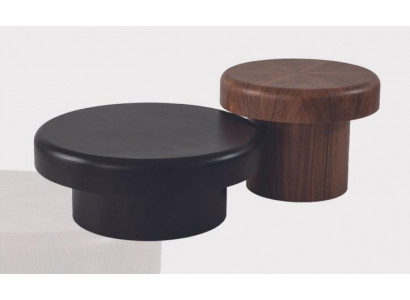 Ontwerper Ronde Tafel Set Bruin-Zwarte Salontafel Woonkamertafel Nieuw