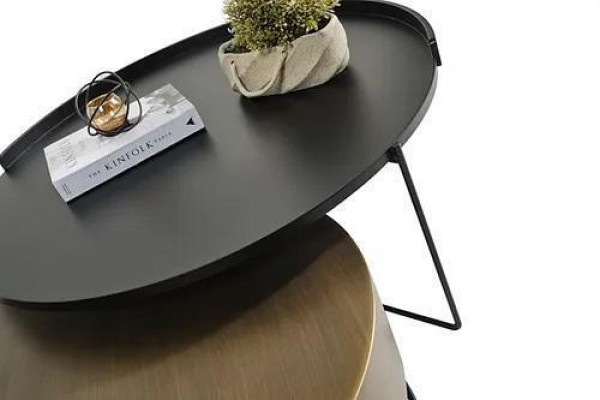 Ontwerper 2x salontafels Moderne ronde bijzettafel metalen tafel set