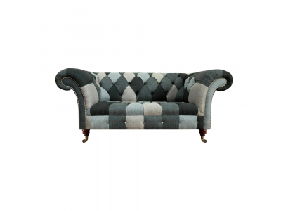 Meerkleurige luxe sofa tweezitsbank woonkamer textiel meubel zitbank Chesterfield