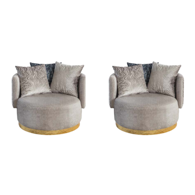 Modern design 2x fauteuil luxe eenzitter leun textiel meubel eenzitter nieuw