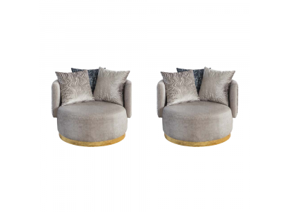 Modern design 2x fauteuil luxe eenzitter leun textiel meubel eenzitter nieuw