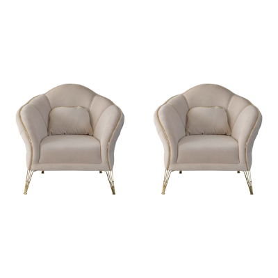 Modern Chesterfield ontwerp beige bank 2x fauteuils beklede bank nieuwe banken