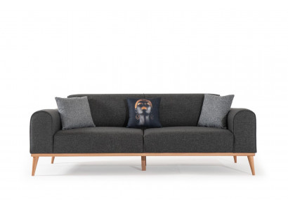 Modern grijze 3-zits luxe stoffen bank woonkamer sofa zitmeubel