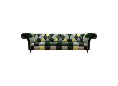Moderne bank viersits meerkleurig woonkamer bankstel zitmeubel textiel Chesterfield