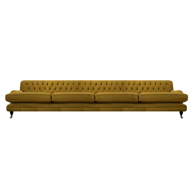 Woonkamer sofa vierzits bank inrichting stoffen gestoffeerde meubels Chesterfield.
