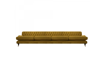 Woonkamer sofa vierzits bank inrichting stoffen gestoffeerde meubels Chesterfield.