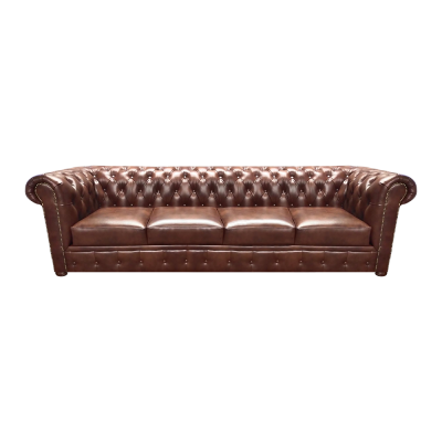Woonkamer bank viersitzer sofa gestoffeerde meubels lederen bank Chesterfield.
