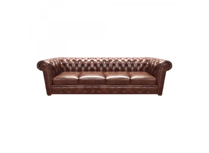 Woonkamer bank viersitzer sofa gestoffeerde meubels lederen bank Chesterfield.