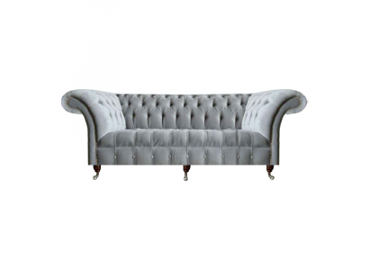 Woonkamer Grijze Driezitsbank Luxueuze Textielsofa Moderne Elegante Banken