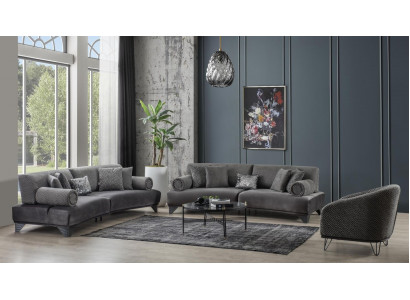 Luxe bankstel bankstel banken bank fauteuil driezitter 3+3+1 zits stof Nieuw