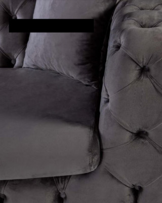 Chesterfield grijze bank 3-zits woonkamer banken textiel bekleding