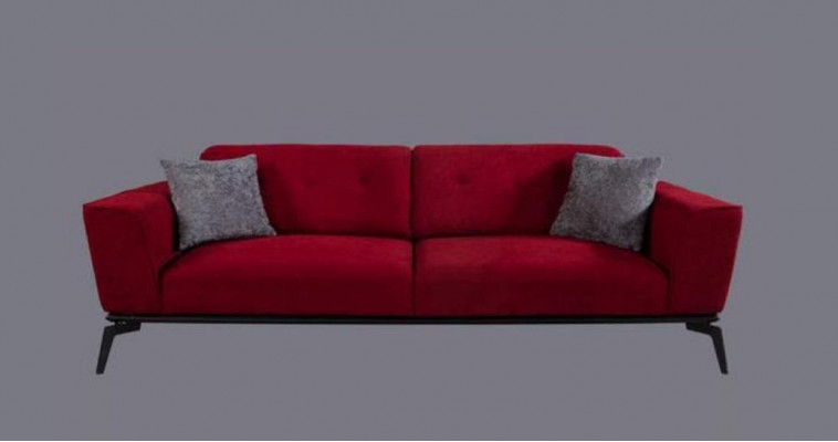 Moderne bank 3-zits stof Bordeaux bank gestoffeerde bank driepersoons Rood