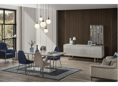 Garnituur eetkamerset eetkamer eettafel dressoir eetstoel eetkamerset eethoek 6-delig