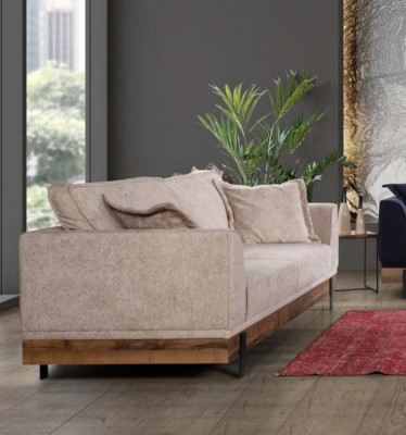 Sofagroep 331 Zits Bankstellen Bank Bekleding Hout Zitbank Textiel