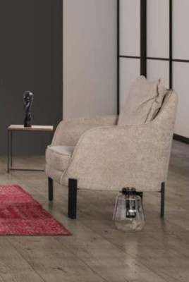 Moderne fauteuil 1 zitplaats woonkamer stof polyester stijl kleur beige