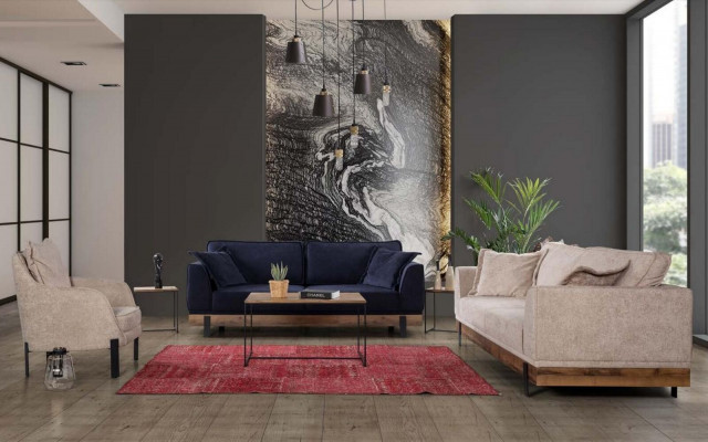 Moderne fauteuil 1 zitplaats woonkamer stof polyester stijl kleur beige