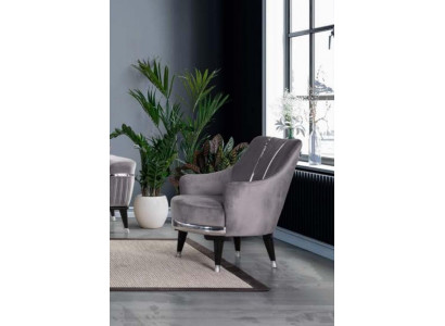 Fauteuil Eenzitterbank Woonkamer Textiel Stof Meubels Kleur Grijs