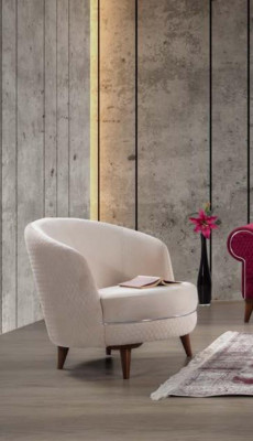 Beige Elegante Fauteuil Eenpersoons Design Woonkamer Meubels