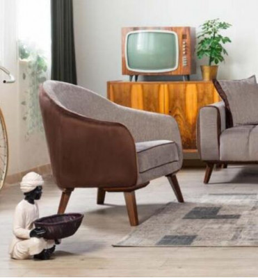 Fauteuil Eenpersoons Stof Woonkamer Lounge Design Meubels Kleur Grijs