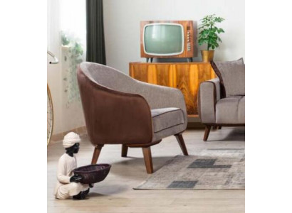 Fauteuil Eenpersoons Stof Woonkamer Lounge Design Meubels Kleur Grijs