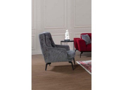 Grijze moderne fauteuil, éénzits, designer woonkamermeubels, fauteuil.