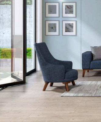 Luxe gestoffeerde textiel fauteuil, eenzitter fauteuil gestoffeerde meubels in het blauw