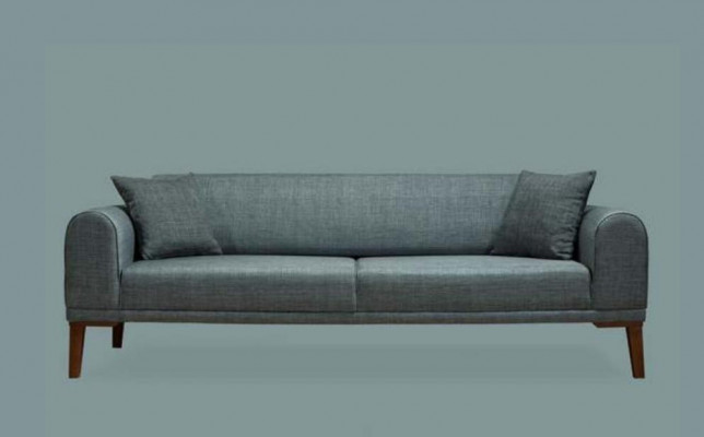 Luxe Moderne Bank 3-zits Designbank Driepersoons Beklede Houtbank