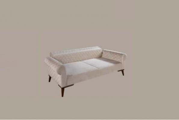 Beige driepersoonsbank Elegant bankstel Woonkamer Fluweel