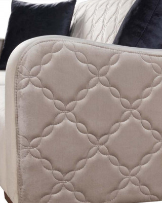 Beige driezits bank Elegante bank Woonkamer meubels Fluweel